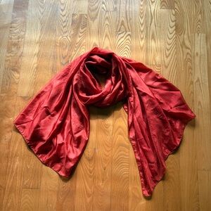 100% Silk Vintage Scarf Burnt Orange